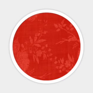 Pretty Red Floral Pattern Magnet